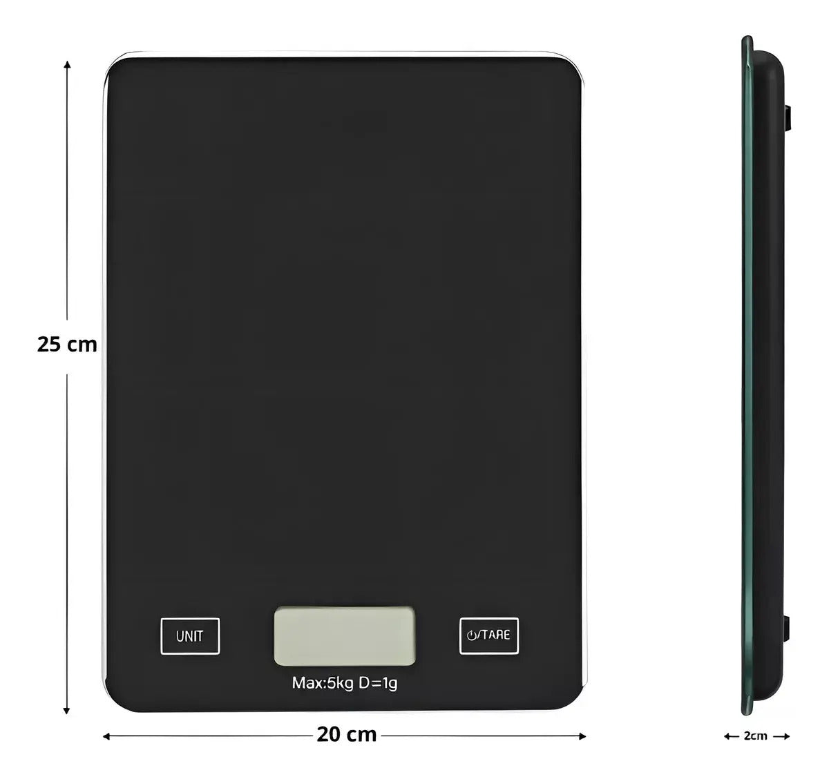 Báscula digital de cocina de alta precisión de 5 kg, color negro