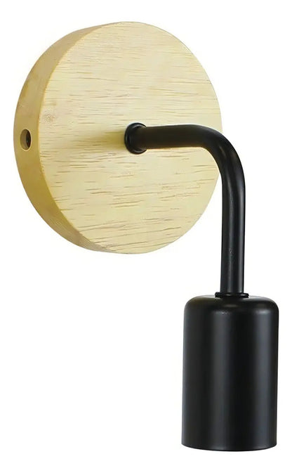 Apliqué Lámpara Decorativa Soporte Madera Porta E-27 Luces C