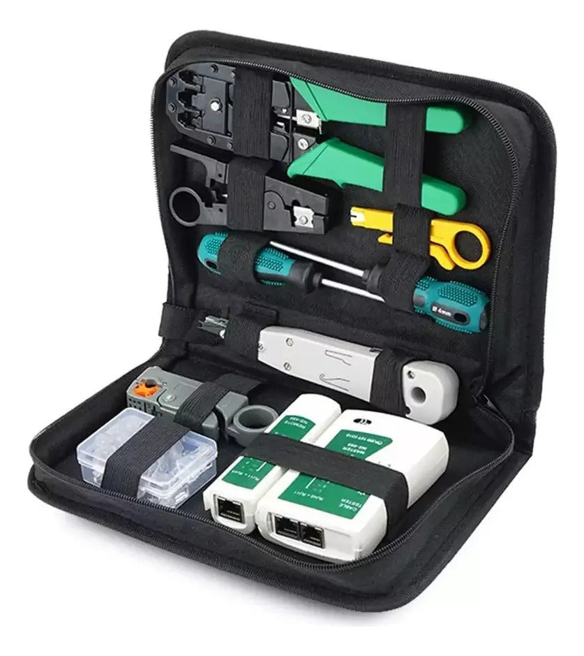Kit de Herramientas de Red 11 en 1 con Tester y RJ45