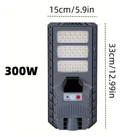 Foco Solar LED 300W IP65 con Sensor de Movimiento y Control Remoto para Exterior