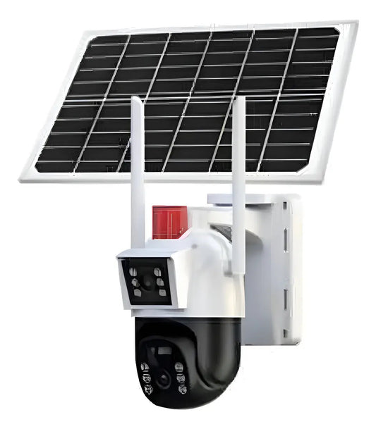 Cámara Solar 360° Wifi 4mp Exterior Inalámbrica Doble Lente