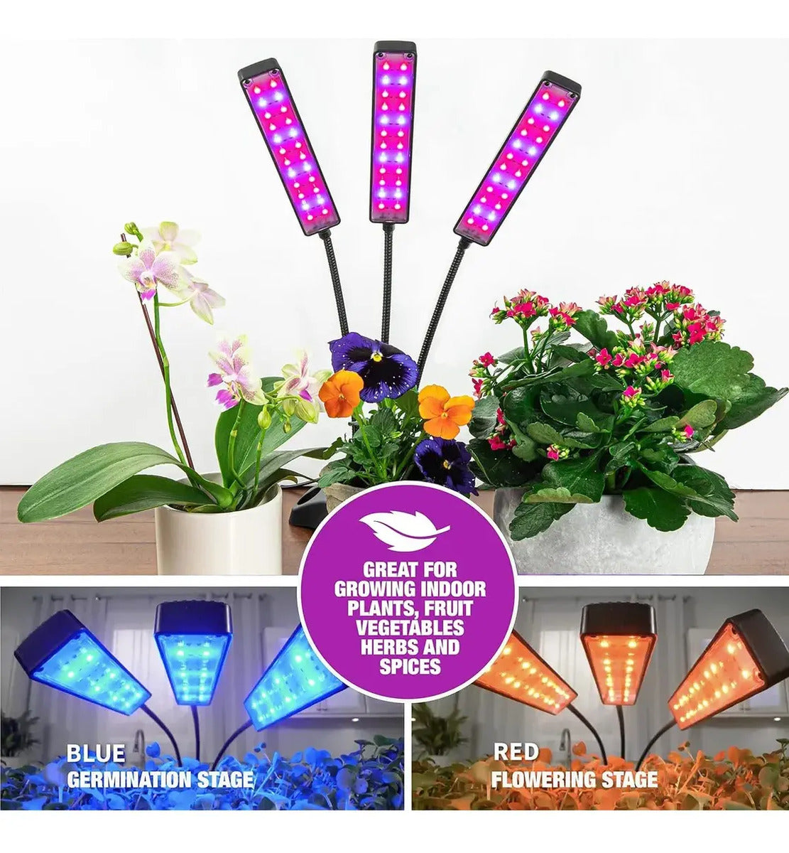 Lámpara Cultivo Uv Para Plantas Indoor Crecimiento Rápido 60 led