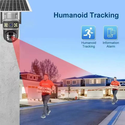 4G Solar Outdoor IP Camera Dual Lens Security Surveillance