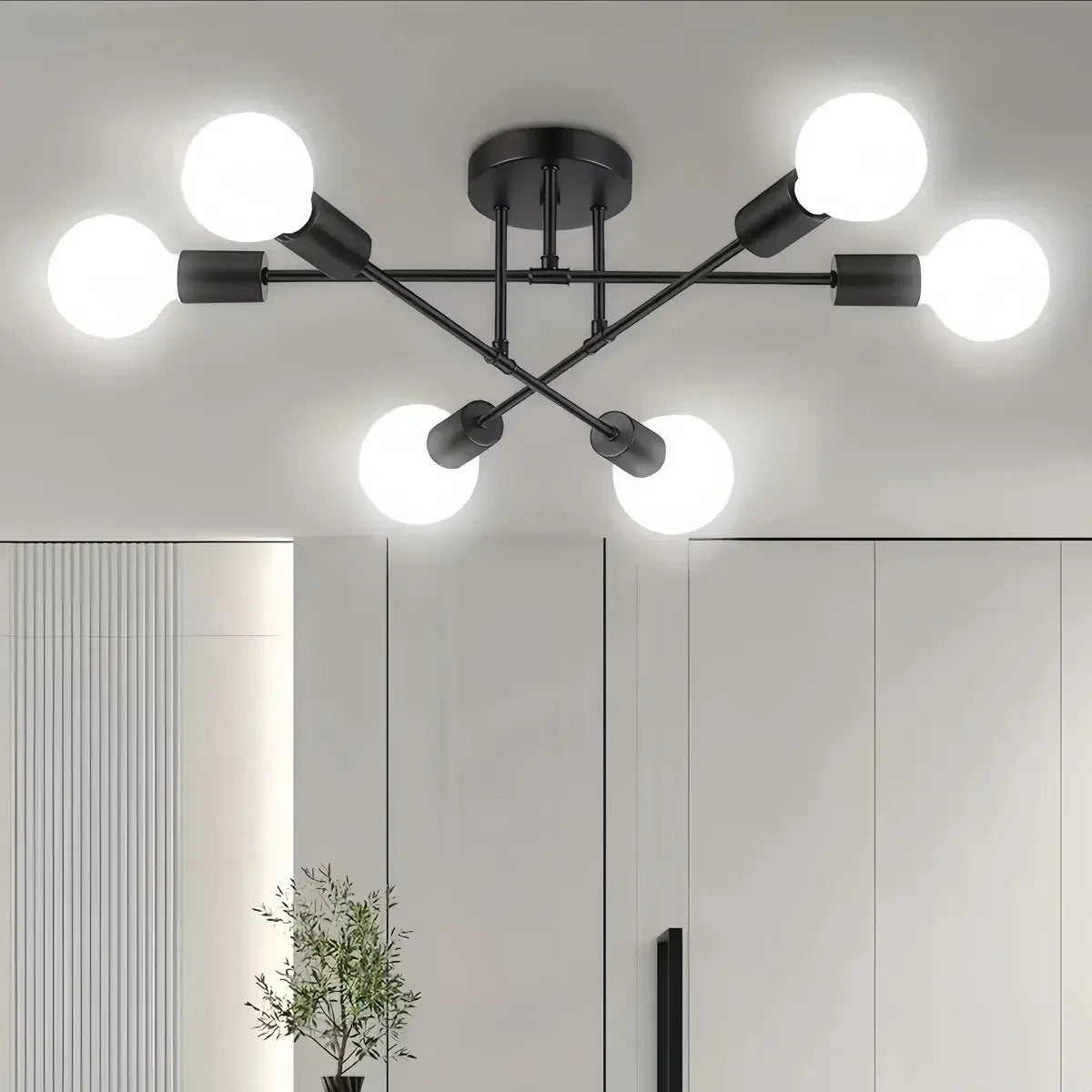 Lámpara de Techo Moderna 6 Luces E27 Brazos Giratorios