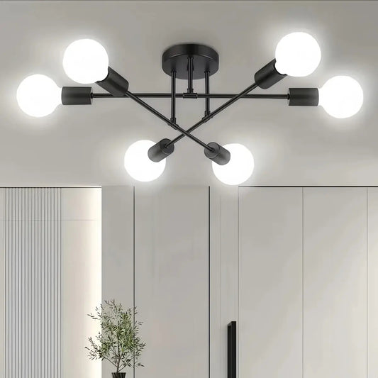 Lámpara de Techo Moderna 6 Luces E27 Brazos Giratorios