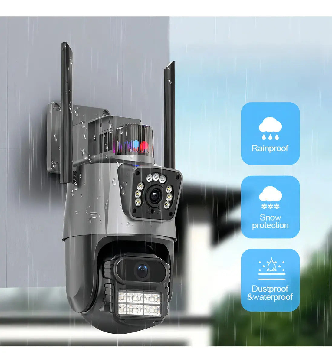 Cámara domo Wi-Fi de doble lente Full HD con seguimiento