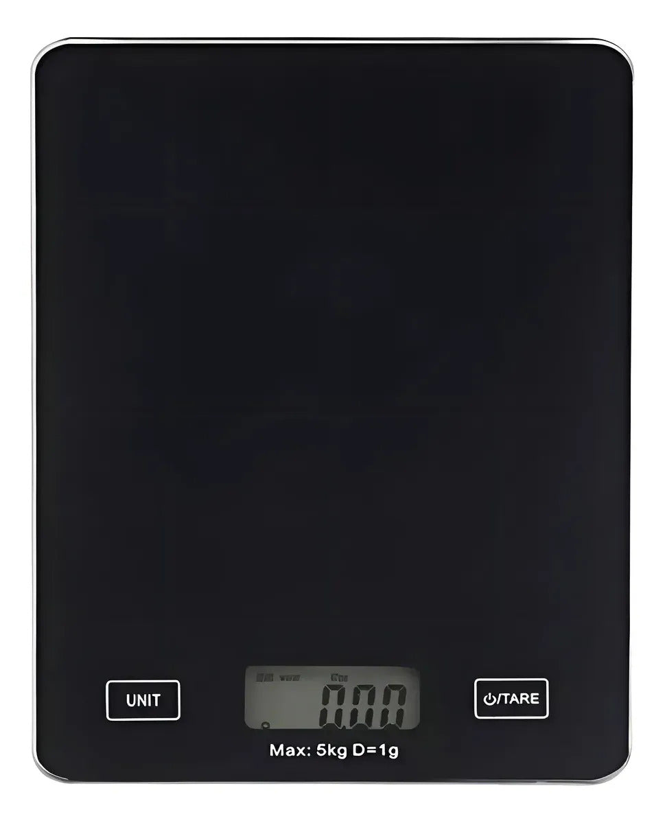 Báscula digital de cocina de alta precisión de 5 kg, color negro