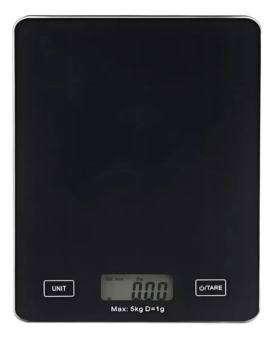 Báscula digital de cocina de alta precisión de 5 kg, color negro