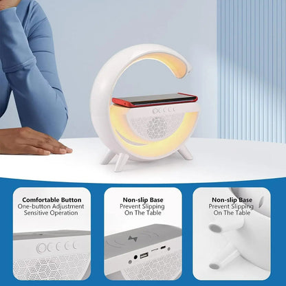 Lámpara De Mesa Con Altavoz Bluetooth Luz Inteligente Color