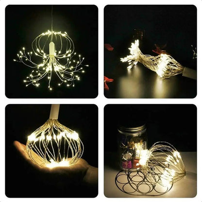 Ramales LED flexibles acomodados en distintas formas decorativas