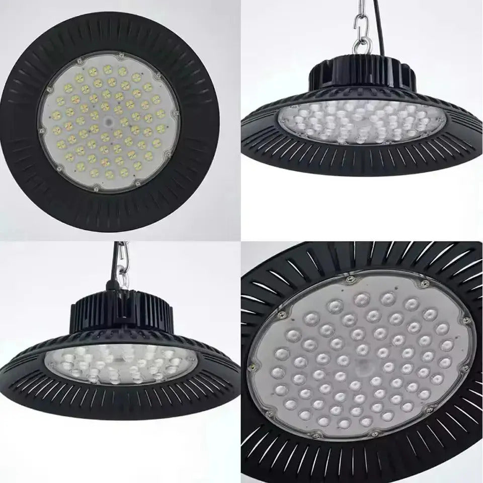 Panel LED y anilla de suspensión de campana industrial UFO 200W
