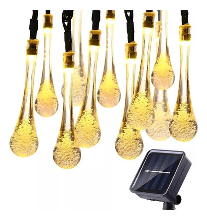 Guirnalda Solar 7m 30 LED Gotas de Agua IP65