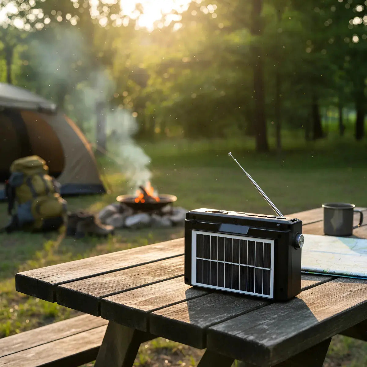 Radio Solar Portatil AM FM SW con Bluetooth y Linterna USB