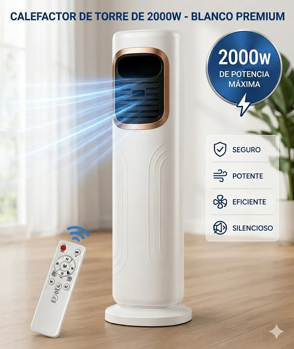 Aire Portátil Frío y Calor 2000W sin Aspas con Control