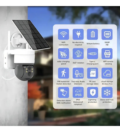 Cámara solar exterior IP 1080 inalámbrica 360 a color