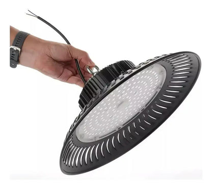 Campana LED UFO 200W con cable y gancho para montaje suspendido