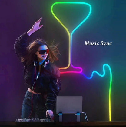 Cinta neón LED multicolor con función de sincronización musical