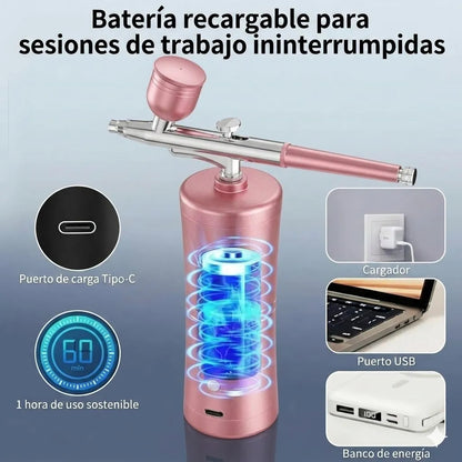 Kit Aerógrafo Profesional Portátil Multiusos Con Compresor