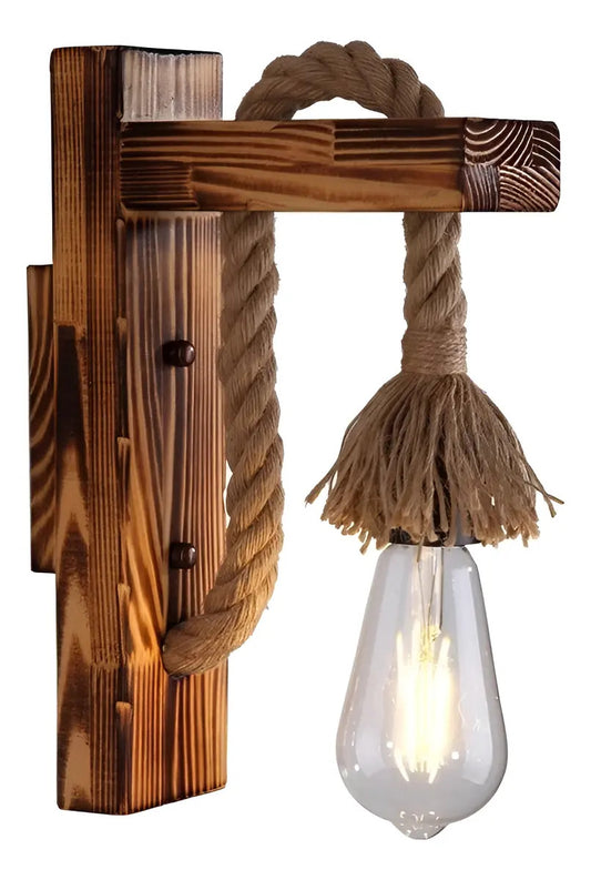 Lámpara Pared De Madera Americana Para Hoga