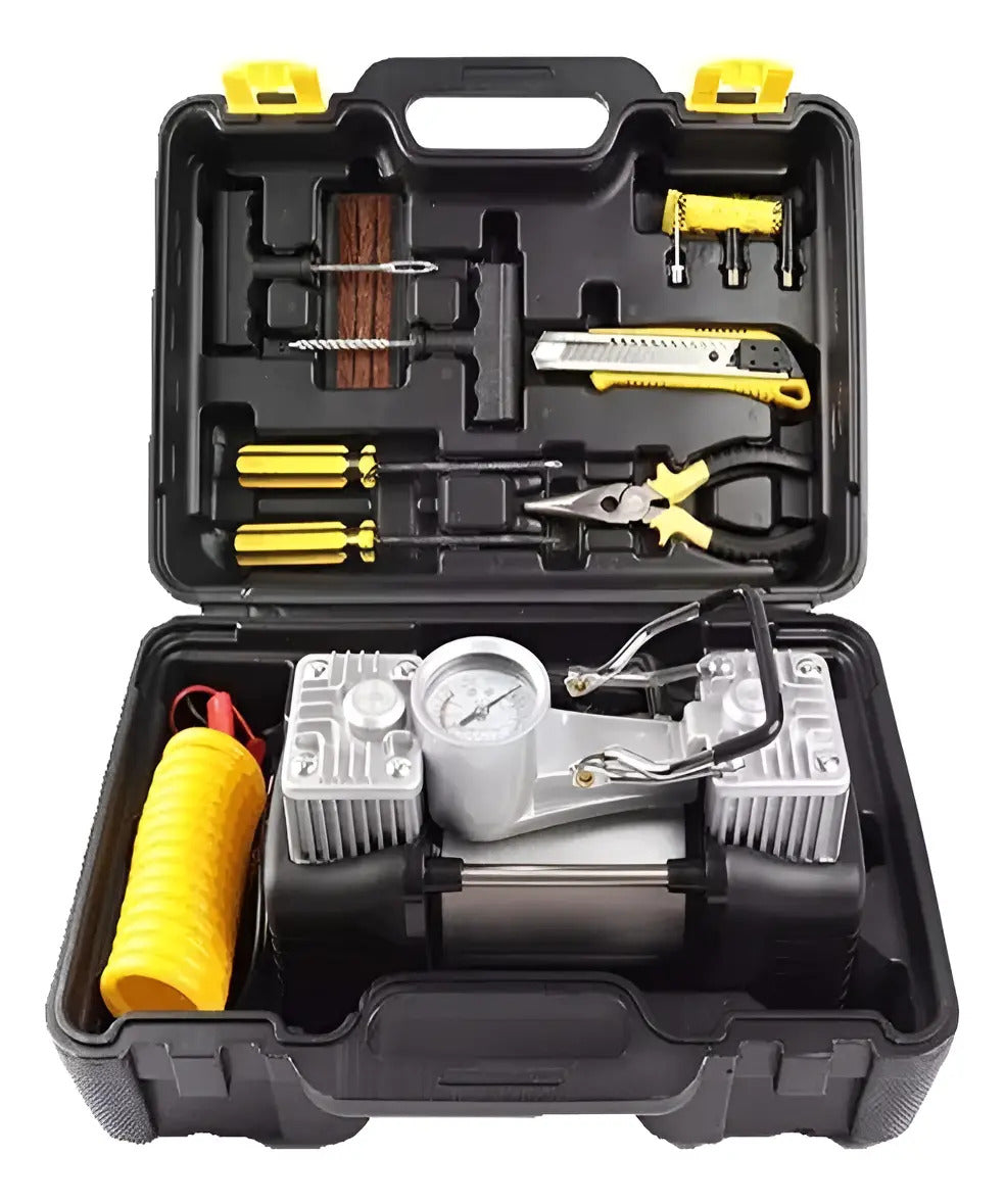 Compresor de Aire Portátil 12 V Doble Cilindro 150 PSI