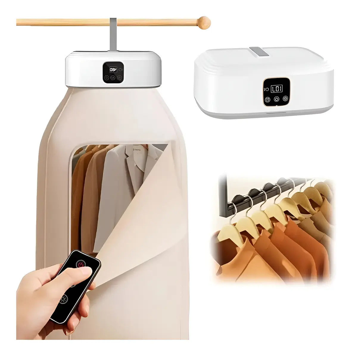 Secadora de Ropa Portátil Plegable con Temporizador 1-8h