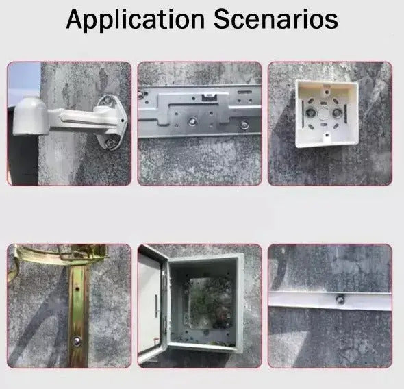 Ejemplos de fijaciones con clavadora manual en superficies compatibles