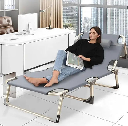 Catre Plegable Portátil Gris para Playa, Piscina y Camping con Soporte de 100 kg