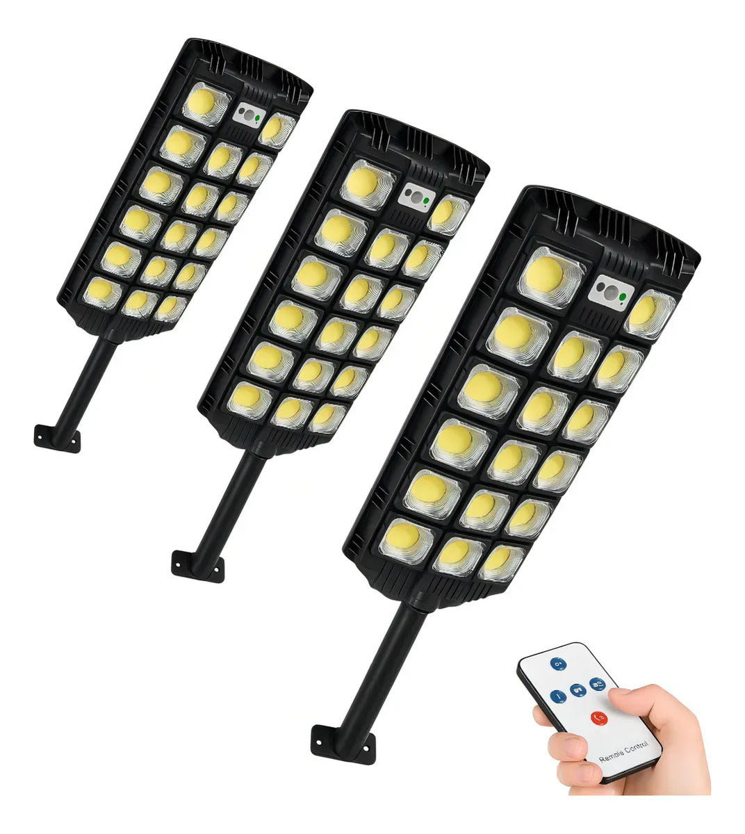 Pack 3 Focos Solares LED 1000W Sensor Control Remoto