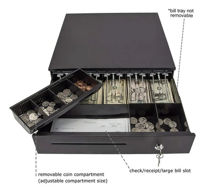 Caja De Dinero Electrónica Con Llave Y Gavetas