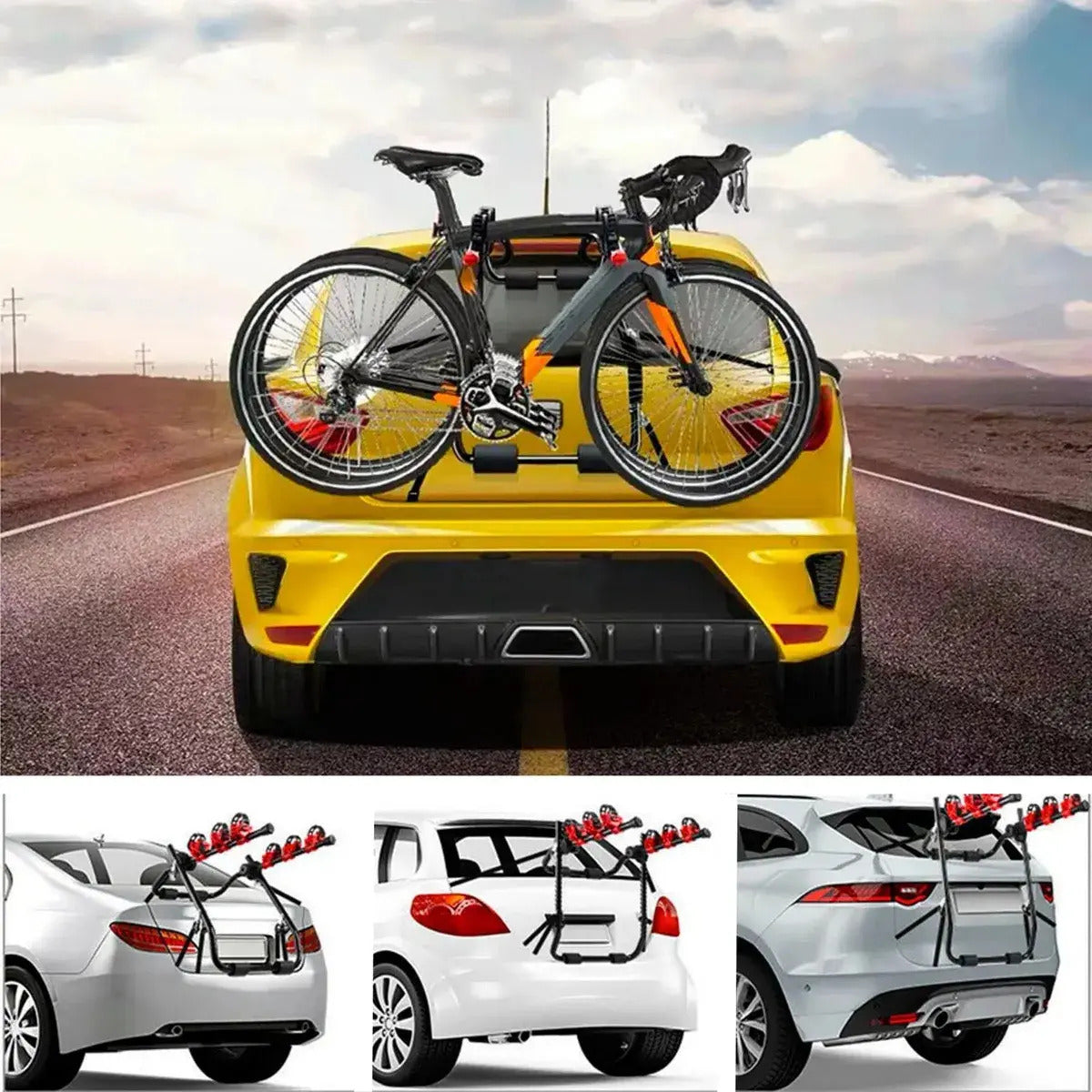 Portabicicletas para Auto para 3 Bicicletas con Correas