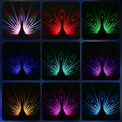 Efectos de colores RGB de la lámpara proyectora pavo real