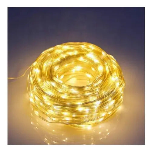 Guirnalda Solar 10m Cobre LED Luz Calida Exterior IP65