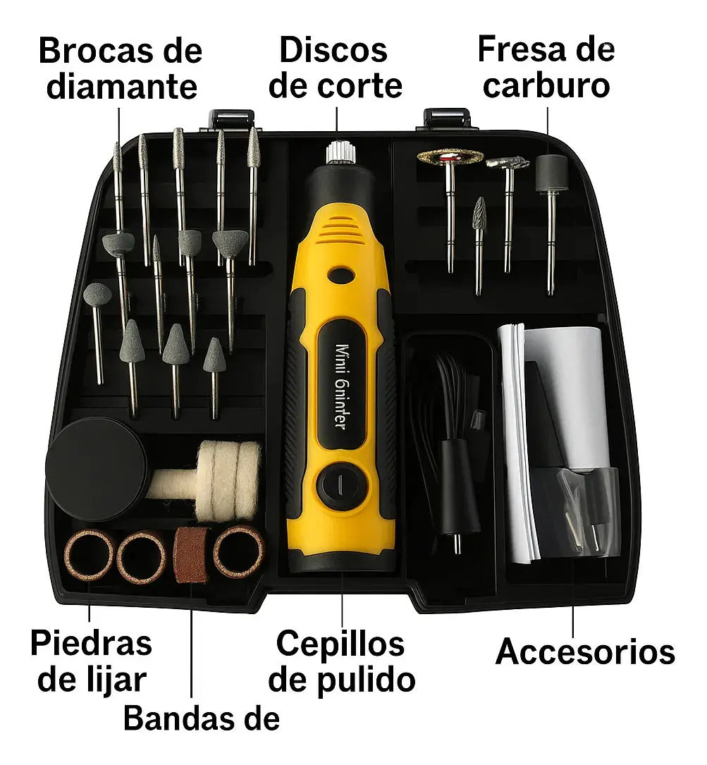 Accesorios para cortar, lijar, pulir y grabar con minitorno