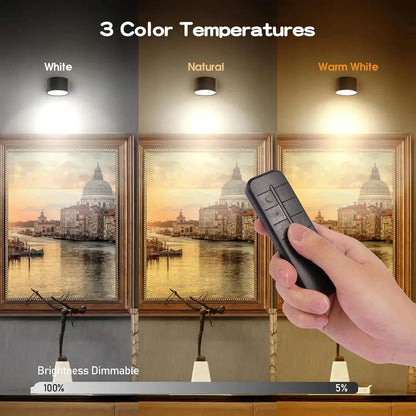 Lámpara LED De Pared Inalámbrica Magnética 360° Con Control Remoto Recargable