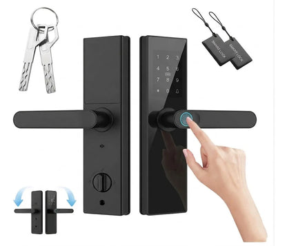 Cerradura Inteligente WiFi Tuya con Huella, Código, Tarjeta y Llave para Puerta