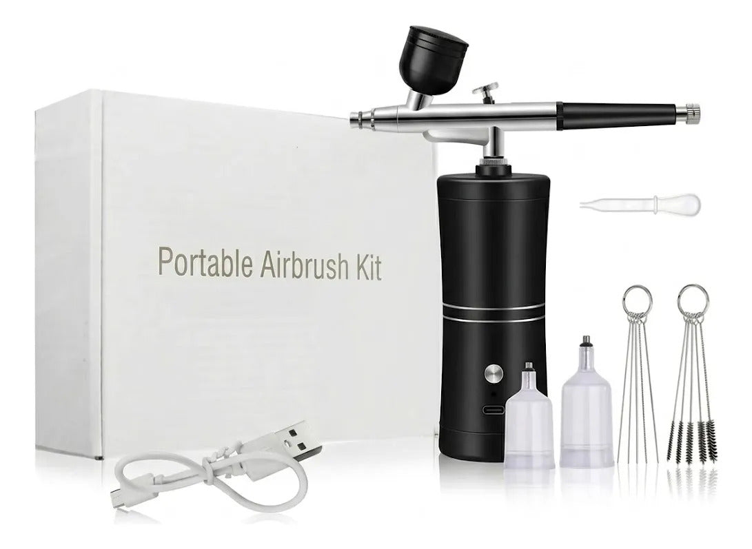 Kit Aerógrafo Profesional Portátil Multiusos Con Compresor