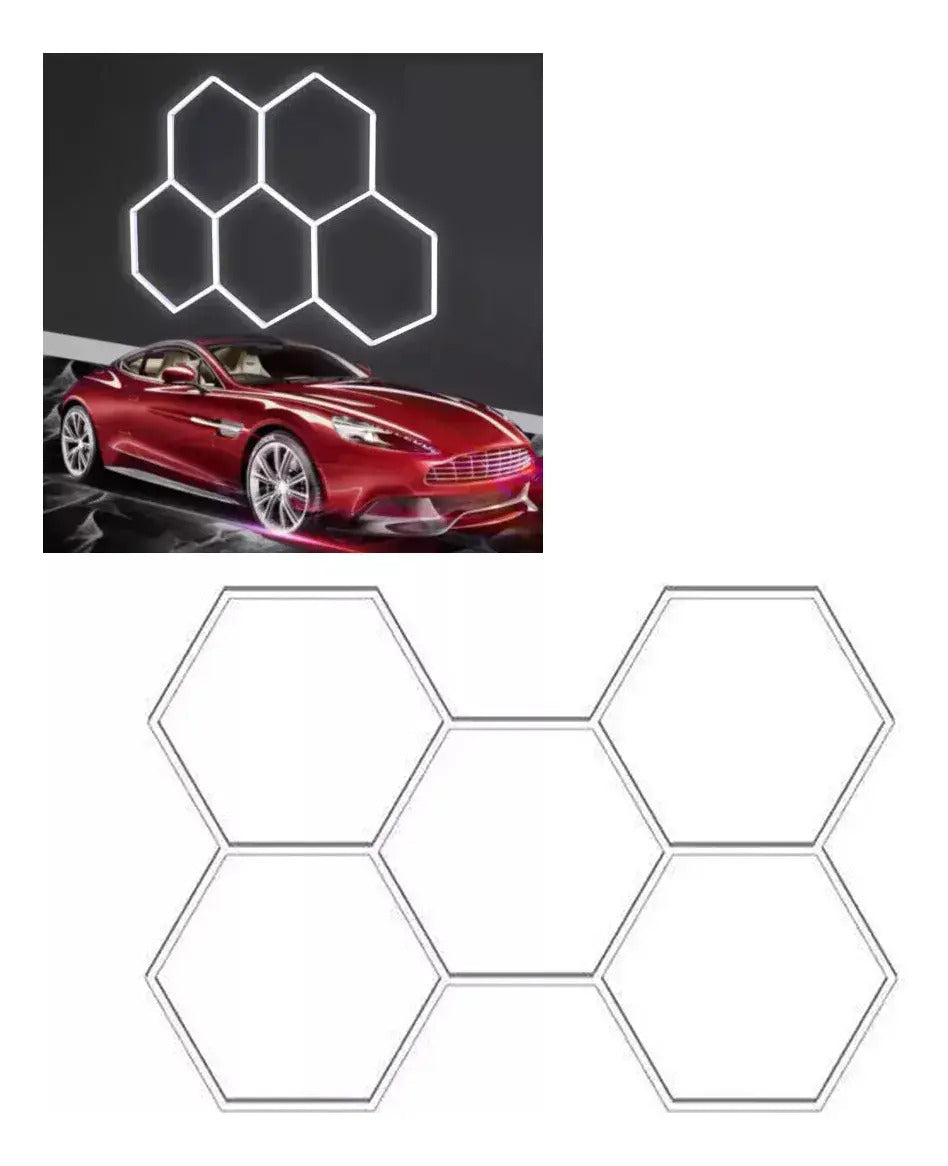 Luz LED Hexagonal Modular 192W 6500K para Techo, Talleres y Barberías