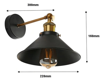 Lámpara de Muro LED E27 Bronce con Pantalla Decorativa