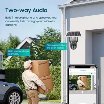 4G Solar Outdoor IP Camera Dual Lens Security Surveillance