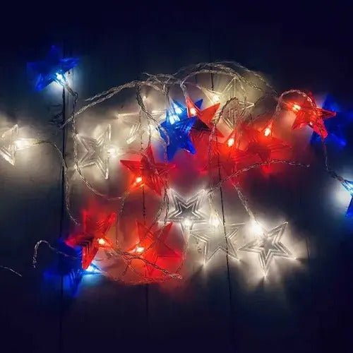 Guirnalda Solar 10m Estrellas Para Terraza Fiestas Patrias