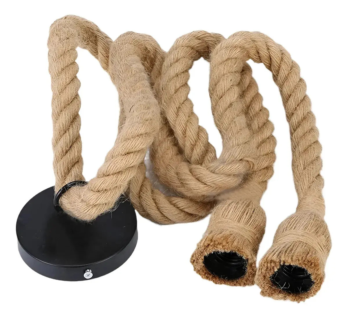 Lampara Doble Soquete Vintage Cuerda Soga Colgante