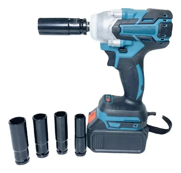 Llave de impacto 1/2 con cinco dados largos para mecánica