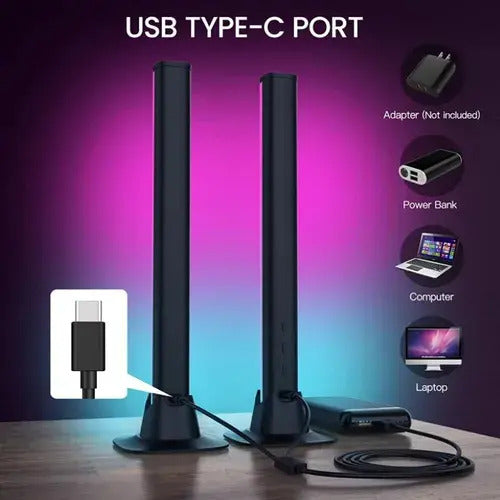 Pack 2 Barra De Luz Led Sonido Ritmo Música Rgb