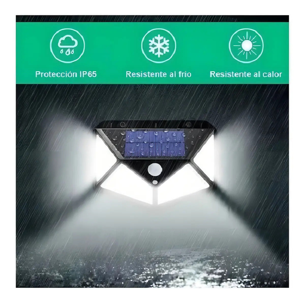 Pack 4 Lámparas Solares 100 Led Con Sensor Exterior