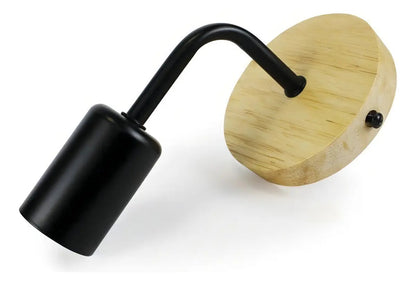 Apliqué Lámpara Decorativa Soporte Madera Porta E-27 Luces C