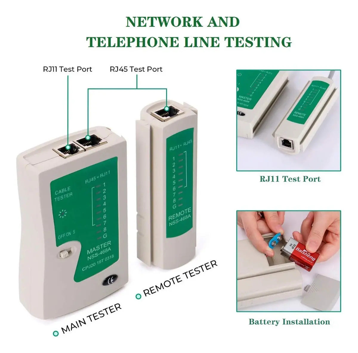 Kit de Herramientas de Red 11 en 1 con Tester y RJ45