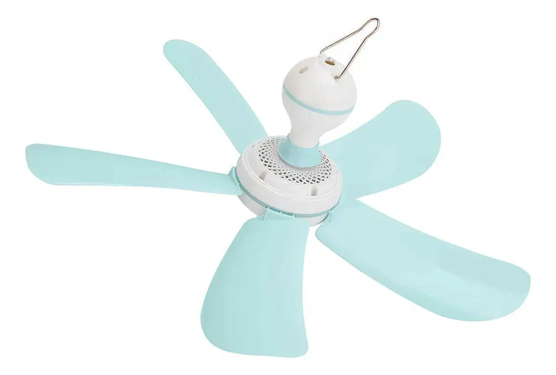 Ventilador colgante portátil con aro metálico para instalación interior