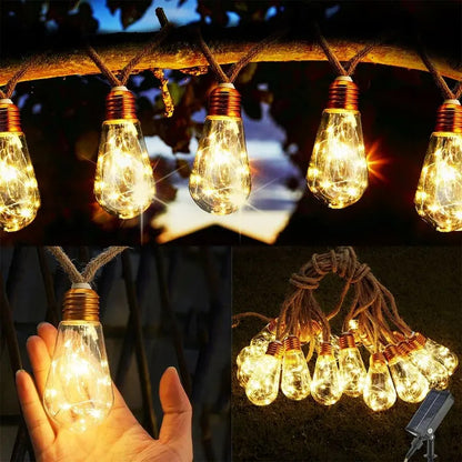 Guirnalda Solar Vintage 10m 16 Luces Calidas
