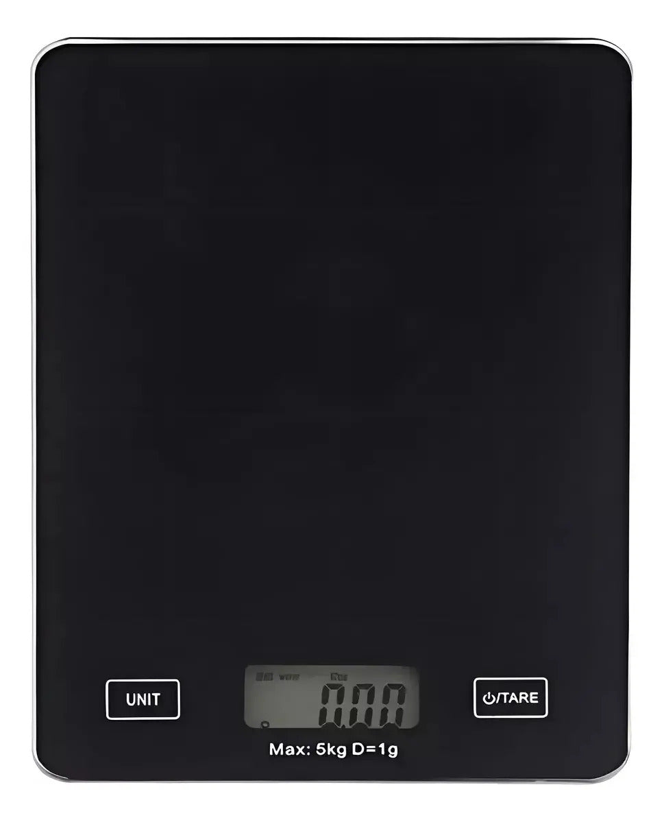 Báscula digital de cocina de alta precisión de 5 kg, color negro