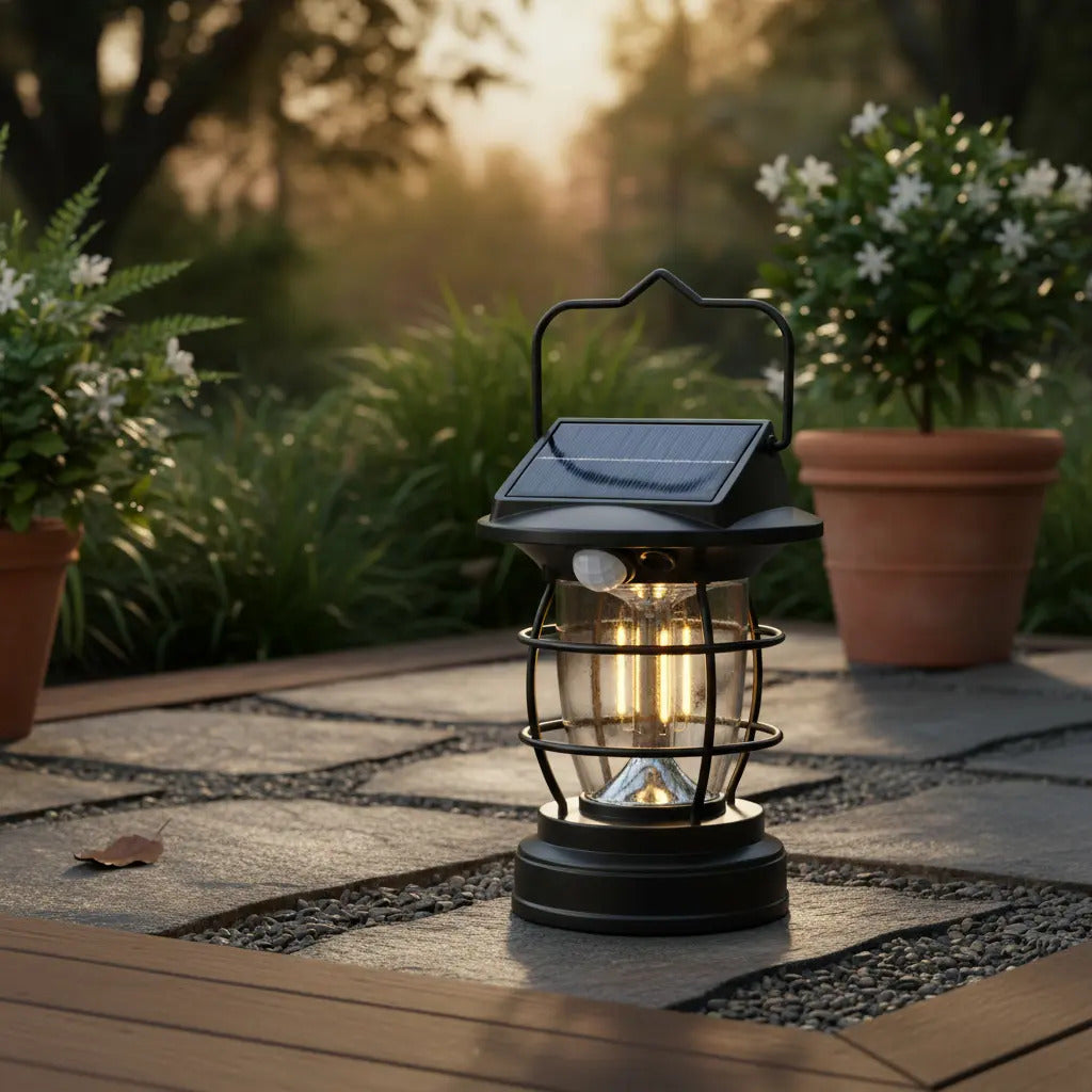 Lámpara Solar Con Sensor De Movimiento IP65 Para Jardín Terraza Patio Recargable